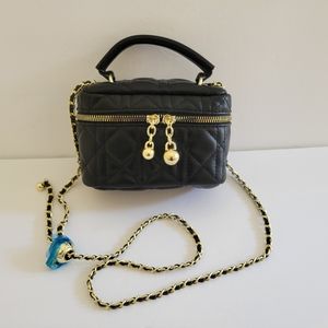 Sold! Women's Faux Leather Quilted Mini  Chain Strap Bag